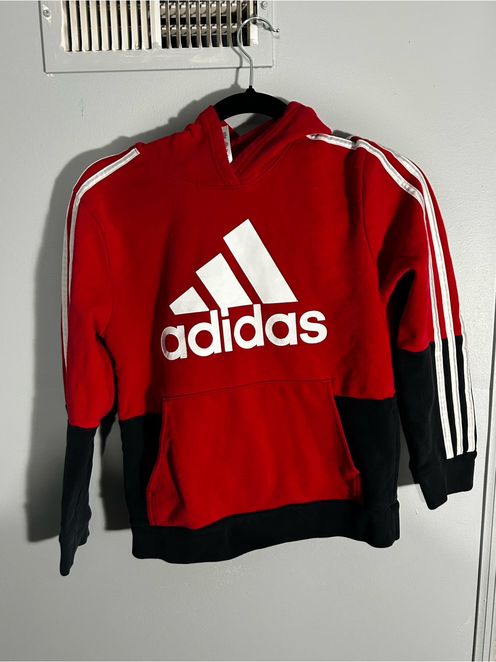 Adidas boys black and red medium sized hoodie
